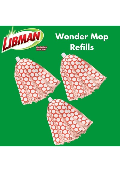 Libman Wonder Mop Head Değiştirme Emici Mikrofiber Kendinden Sıkma Paspas En İyi Paspas Dolumu Makinede Yıkanabilir Çok Yüzeyli Zemin Paspası 3 Yedek Ped