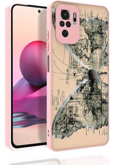 Nourthkiingdom Redmi Note 10s Kılıf Desenli Kamera Korumalı Parlak Nrtk Nora Kapak - No4 NO4