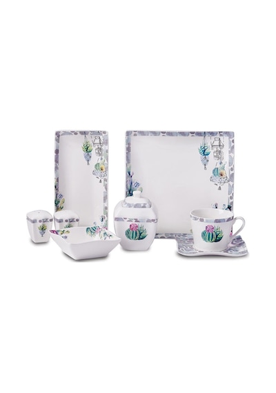 KORKMAZ A8574 LİNK COLL.28 P KAHVALTI TAKIMI(KARE) Çok Renkli