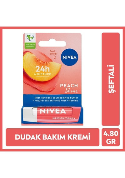 Nıvea Çilek Dudak Bakım Kremi 4.8 G, Çilek Kokusu + Nıvea Şeftali Dudak Bakım Kremi 4,8 G, Şeftali Kokusu