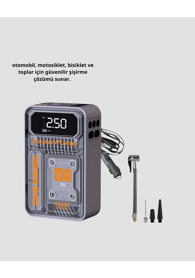 Lb Taşınabilir Kablosuz Hava Pompası 150 Psı Güçlü Basınç Ve 6000mah Şarjlı