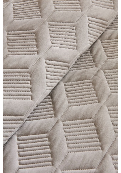 Kaşmir Home Greta Geometrik Çift Kişilik Yatak Örtüsü Takımı Koyu Gri 230x240 Cm Koyu Gri