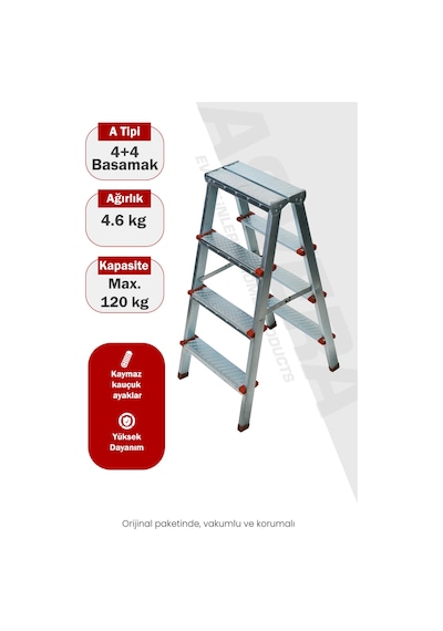 Asvera 4+4 Çift Çıkışlı Profil Merdiven