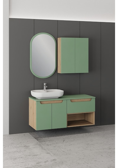 Biani Katia 120 Cm Banyo Dolabı Renk Su Yeşili