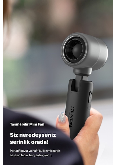 Xenon Smart Taşınabilir Şarjlı 5 Kademeli El Fanı 7 Saat Kullanım 14000 Rpm Sessiz Mini Vantilatör X6101