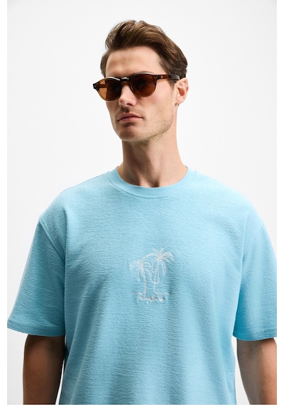 Grımelange OURFLOW Erkek Nakış Detaylı %100 Organik Pamuk Bisiklet Yaka Kısa Kollu Oversize Açık Mavi T-Shirt Grımelange OURFLOW Erkek Nakış Detaylı %100 Organik Pamuk Bisiklet Yaka Kısa Kollu Oversize Açık Mavi T-Shirt