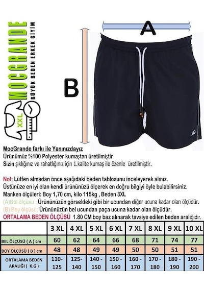 Mocgrande Büyük Beden Klasik Deniz Şortu 23677 Neftı Neftı