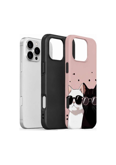 Velvoria Valestra Havalı Kedili Apple Apple iPhone Uyumlu 16 Pro Max Darbe Korumalı Kılıf Valestra Select - Havalı Kedili