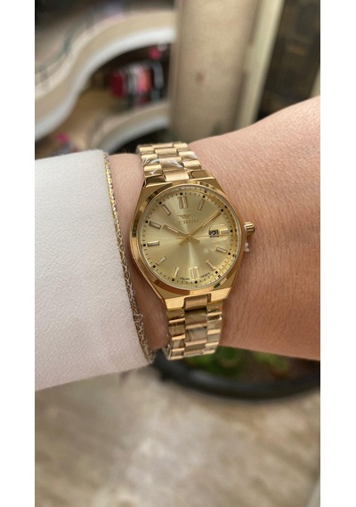 Ferro Quartz Çelik Altın Rengi 30 Mm Kadın Kol Saati