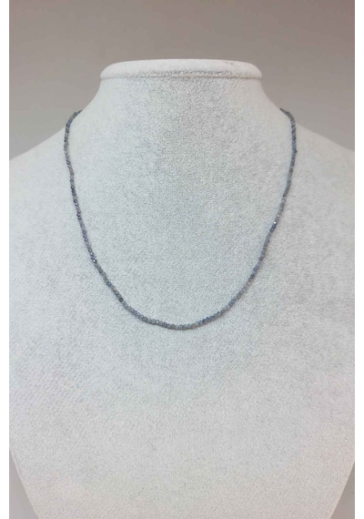 Kyanit Taşı 2mm Kolye (Sabit Klipsli) Gümüş