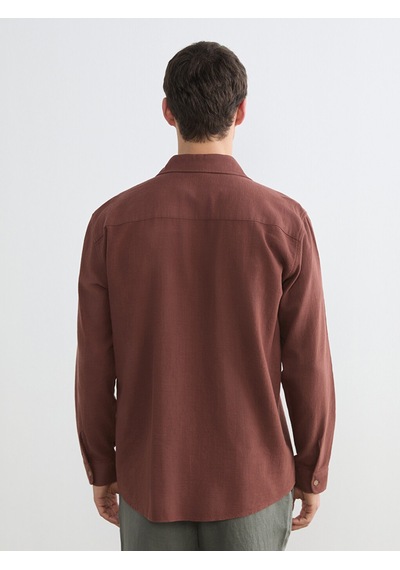 Lcw Vision Kahverengi Regular Fit Erkek Gömlek