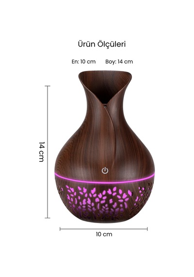Hava Nemlendirici Buhar Makinesi Oda Kokusu Aroması Rgb Ledli Gece Lambası 150ml Humidifier