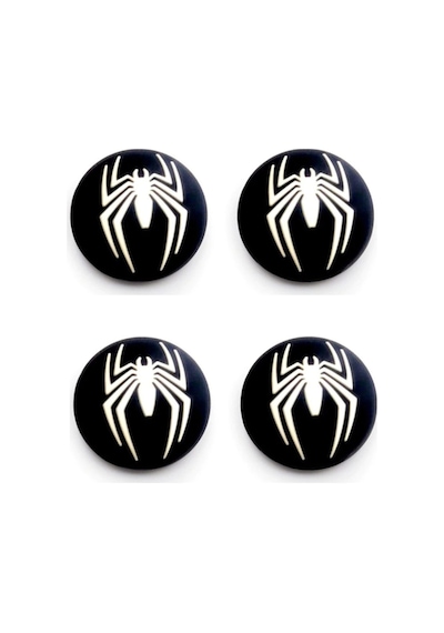 Cafele PS4 - PS5 - Xbox One X/S - Series X - Series S Analog Koruyucu Silikon Pad Spiderman Logo Beyaz
