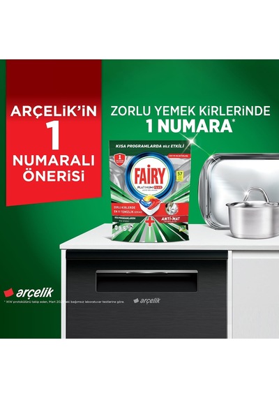 Platinum Plus Hepsi Bir Arada Bulaşık Makinesi Deterjanı Kapsülü 65 Yıkama - Limon