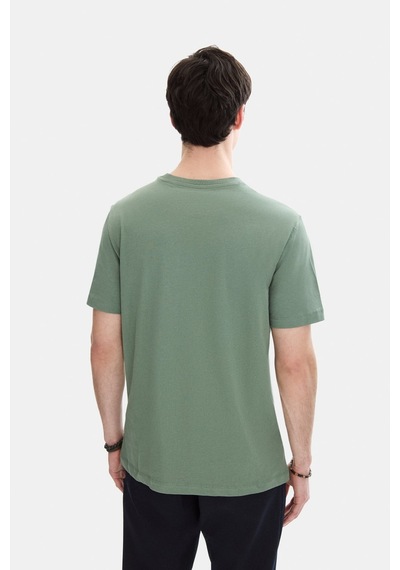 Backandbond Adaçayı Regular Fit Örme Bisiklet Yaka Tişört Mint Yeşili