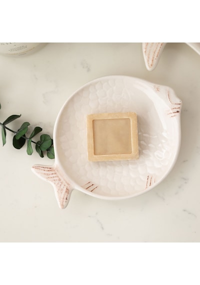 Mudo Home Marıne Fısh 4'lü Kutulu Banyo Seti Beyaz