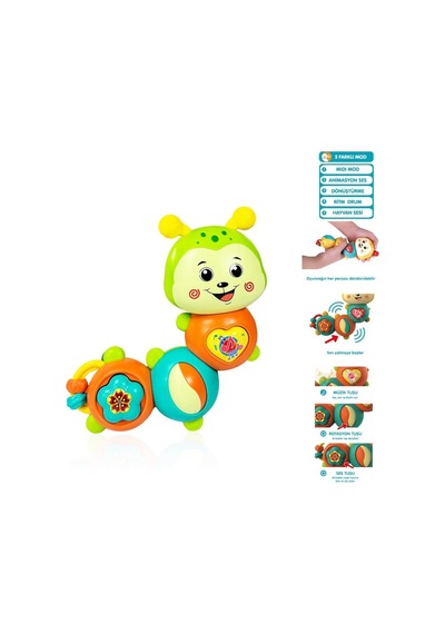 Seher Oyuncak Pilli Sevimli Bebek Tırtıl Piyano 855-122d