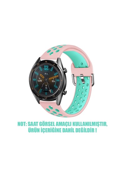 Lexroo Huawei Watch Gt2 Pro Rainbow Sport Band İçin Kordon Açık Pembe Turkuaz
