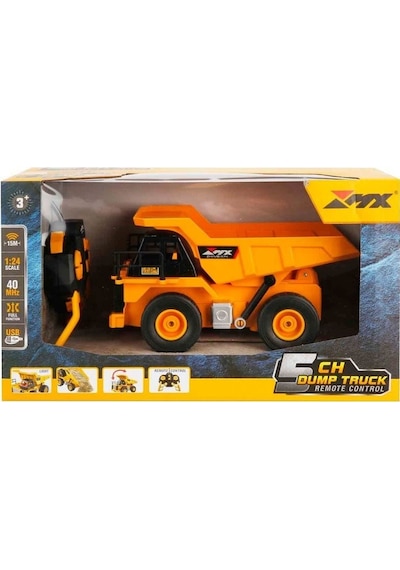 Oyuncak 1:24 Işıklı Usb Şarjlı Uzaktan Kumandalı Damperli Kamyon