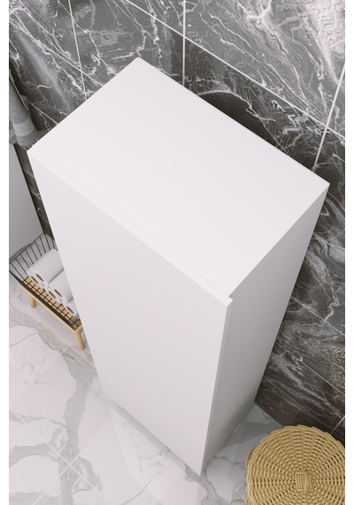 Çok Amaçlı Kapaklı Banyo Dolabı - Yüksek Raflı, Dar Alanlara Uyumlu Depolama Dolabı - Beyaz - 54cm Çok Amaçlı Kapaklı Banyo Dolabı - Yüksek Raflı, Dar Alanlara Uyumlu Depolama Dolabı - Beyaz - 54cm