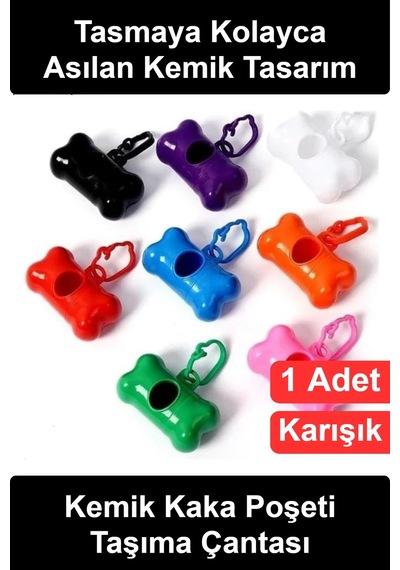 Poşetaparatı Kemik Şeklinde Köpek Kaka Poşeti Taşıma Çantası Kancalı Plastik Evcil Hayvan Dispenser