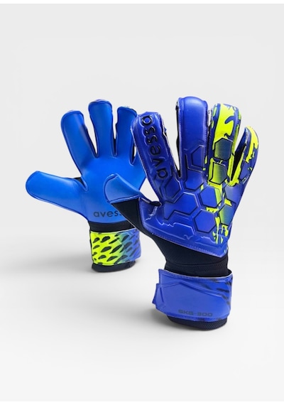 Avessa Gk-300 Profesyonel Kaleci Eldiveni %40 German Latex Yüksek Tutuş Futbol Eldiveni mavi