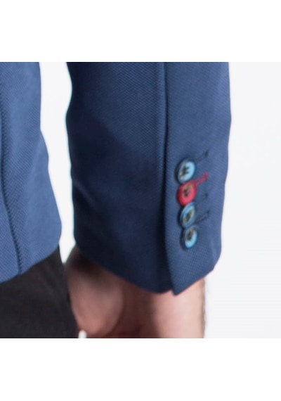 Sposo 5108 Dar Kalıp Yarım Astarlı Mavi Erkek Blazer Ceket Mavi