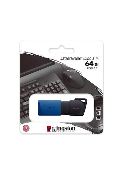 Kingston 64gb Datatraveler Exodia M Usb 3.2 Flash Bellek