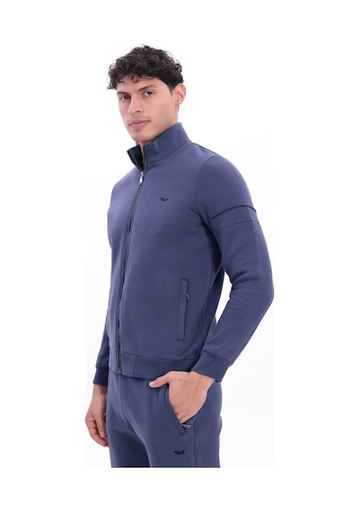 Rowinger 3 İplik Kalın Dokulu Parçalı Görünümlü Kapüşonlu Tam Fermuarlı Erkek Sweatshirt İndigo Rowinger 3 İplik Kalın Dokulu Parçalı Görünümlü Kapüşonlu Tam Fermuarlı Erkek Sweatshirt İndigo