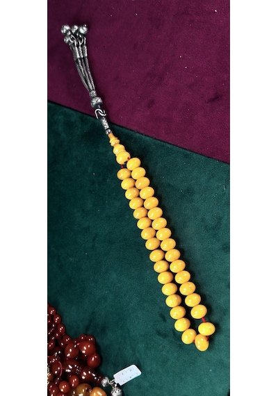 Miskevi Bağa Eski Katalin Tesbihten Traş Ramazan Hatimoğlu 9 11,5mm. 44,3gr- 12,5 Gr Gümüş