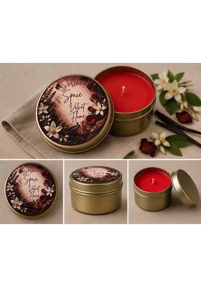 Velvet Flame Kokulu Teneke Kutu Mum 110 Gr 24'li Paket