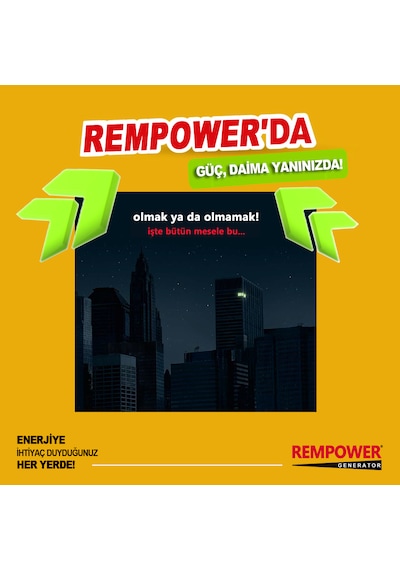 Rempower Rg 16000 E Marşlı 16 Kva Monofaze Benzinli Jeneratör