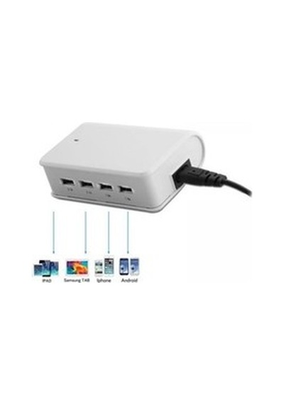 Universal Uyumlu 6.2a 4 Usb Beyaz Şarj Adaptörü İle Tanışın