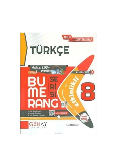 8.Sınıf Türkçe Bumerang Etkinlikli Akıllı Defter Günay Yayınları