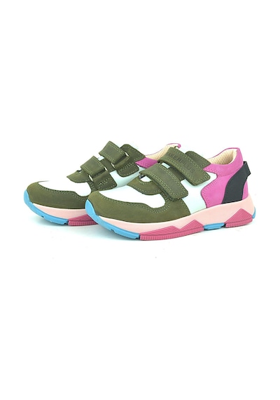 Rakerplus Hakiki Deri Yeşil Pembe Çocuk Sneakers Spor Ayakkabı Yeşil