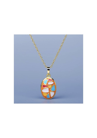 Glaze Modern El Yapımı Emaye 925 Ayar Gümüş 14 Ayar Altın Kaplı Hediye Özel Tasarım Kolye Küpe Seti Metalik Gri