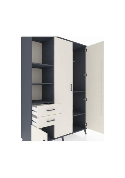 Hyperion Dolap 5 Raflı 2 Çekmeceli Tek Askılı 132x44x195 Antrasit-aytaşı/aytaşı Aytası/aytası - Antrasıt Hyperion Dolap 5 Raflı 2 Çekmeceli Tek Askılı 132x44x195 Antrasit-aytaşı/aytaşı Aytası/aytası - Antrasıt