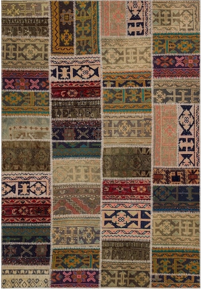 Çekici Renklerle Örülmüş Patchwork Halı 230x160 Cm 6323