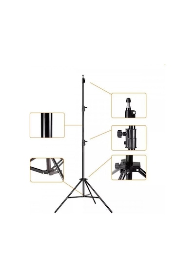 Coverzone Tripod Kamera Işık Ayağı Döküm Demir 940gr Fotoğraf Makinesi Paraflaş Kamera 70 Cm-210 Cm Açılabilir Diğer