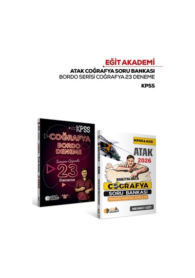 2026 Kpss Coğrafya Atak Soru Bankası + 23 Deneme 2 Li Set Mehmet Eğit