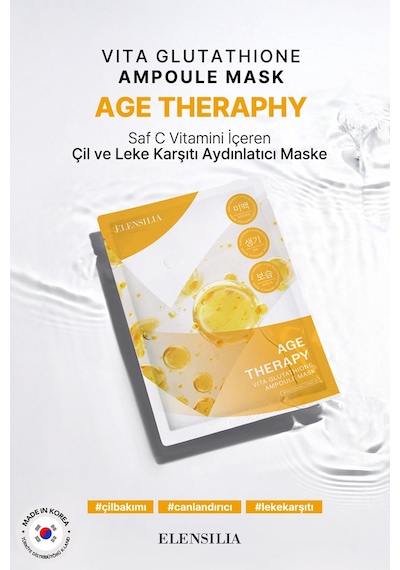 Elensılıa Glutatyon İçeren Aydınlatıcı Kağıt Maske Elensilia Vita Glutathione Ampoule Mask