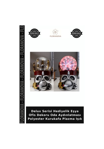 Delux Serisi Hediyelik Eşya Ofis Dekoru Oda Aydınlatması Polyester Kurukafa Plazma Işık Çok Renkli
