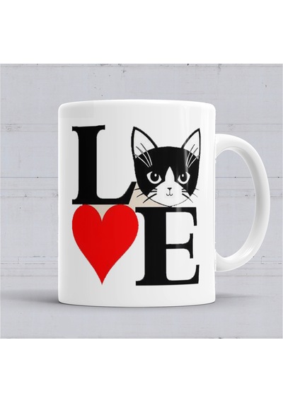 I Lowe Kedi Seni Seviyorum Kedi Cats Kupa Bardak Porselen Karışık