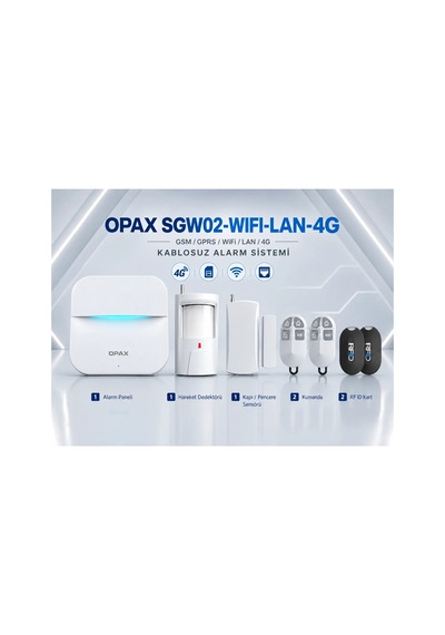 Opax Sgw02-wıfı-lan-4g Gsm Gprs Wifi Lan Kablosuz Alarm Sistemi
