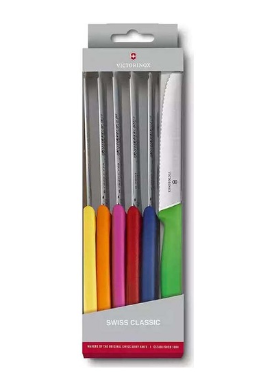 Victorinox 6.7839.6g 11cm Renkli Domates Ve Sofra Bıçağı, 6 Parça Çok Renkli