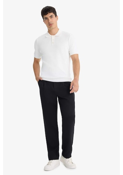 Defacto Standart Fit Polo Yaka Triko Kısa Kollu Tişört F4947ax25auer140 Ekru