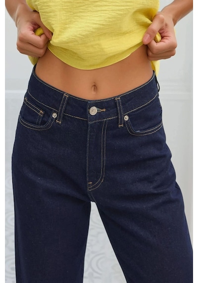 Hiccup Straight Fit Jeans Koyu Mavi Denim