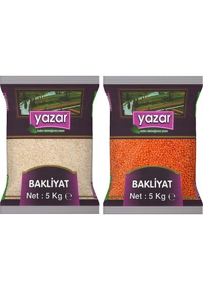 Yazar Pilavlık Pirinç 5 KG + Yazar Kırmızı Mercimek 5 KG