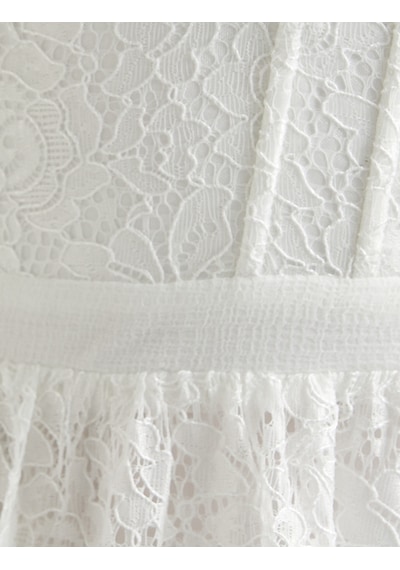 Koton Mini Dantelli Elbise Bridal Kısa Tül Kol Kalp Yaka Astarlı Kırık Beyaz 4sak80021fw Ekru Koton Mini Dantelli Elbise Bridal Kısa Tül Kol Kalp Yaka Astarlı Kırık Beyaz 4sak80021fw Ekru