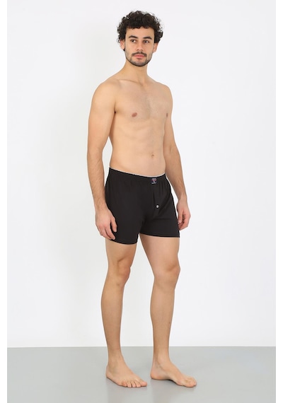 İbrahim Burak Etiler Collection Moda Çizgi Erkek Penye Boxer Siyah 40091